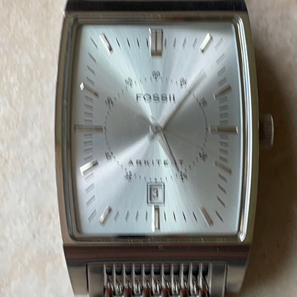 Fossil Quartz Silver Water Resistant 50m WDate Stainless Steel
